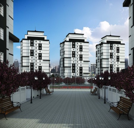Exterior image - Modern apartments for sale in residential complex near Gölet Park in Arnavutköy - Istanbul - 27571